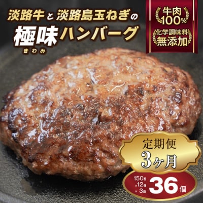 【定期便3ヶ月】淡路島 極味ハンバーグ 150g×12個　ao05870