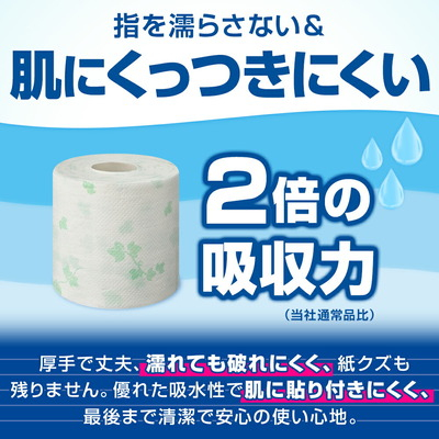 シャワートイレのためにつくった 吸水力が2倍のトイレットペーパー 12R× 6パック(ダブル) 