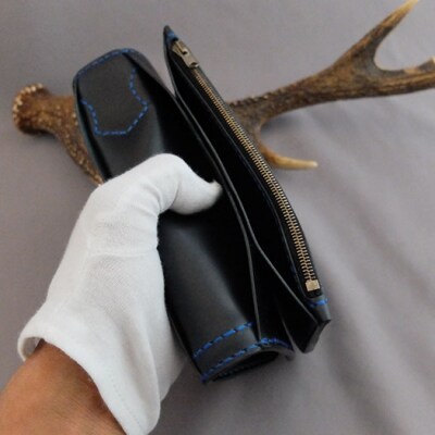阿波レザー本藍染リザード長財布　LIZACA-Ⅰ【CZ042】