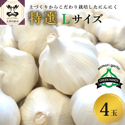 青森県産 にんにく (特選) Lサイズ 4玉