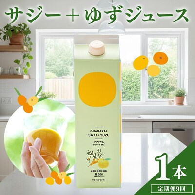 【定期便9カ月】サジー グアマラルサジー+ゆず 1000ml 毎月1本9カ月コース _DX33
