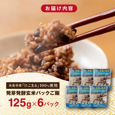 発芽発酵玄米パックご飯 125g×6パック 糸島市産[AGR005]