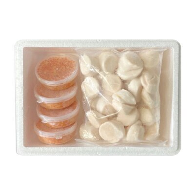 いくら醤油漬け100g×4P、ほたて貝柱500g×2P D-76007