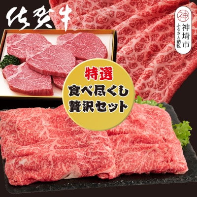【3回定期便】佐賀牛特選食べ尽くし贅沢セット(H996P131)