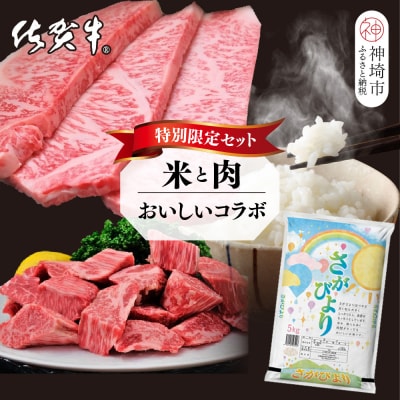 【3回定期便】特別限定セット さがびよりと佐賀牛 おいしいコラボ(H996P132)