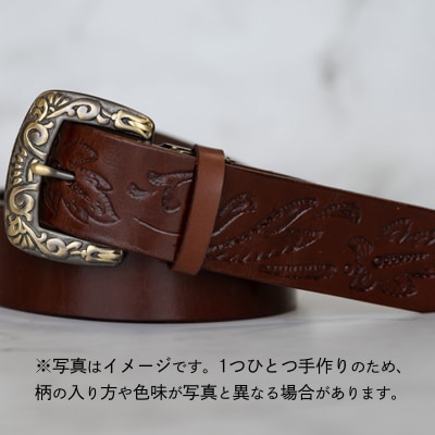 【数量限定】牛革ベルト(オイルベルト・焦茶色)  [BE057ya-M] 