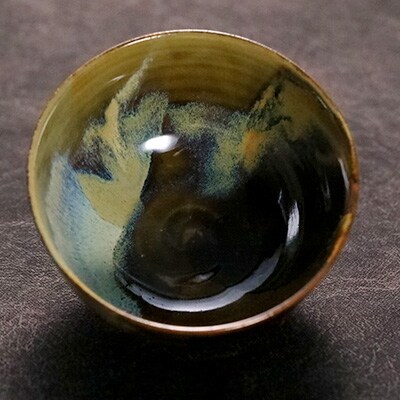 高取三色掛分茶碗