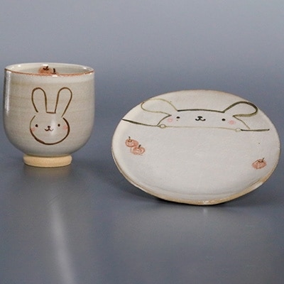 小石原焼　圭秀窯　子ども食器(ウサギ)