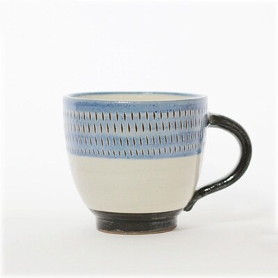 小石原焼 カネハ窯 飛び鉋マグ ブルー お礼品詳細 ふるさと納税なら さとふる