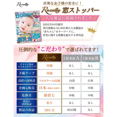 【保育士が監修】窓ストッパー チャイルドロック 6枚入り ピンク　【kw0286-0065-5】