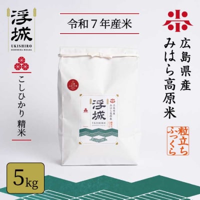 みはら高原米 浮城 コシヒカリ 白米5kg [220-001]