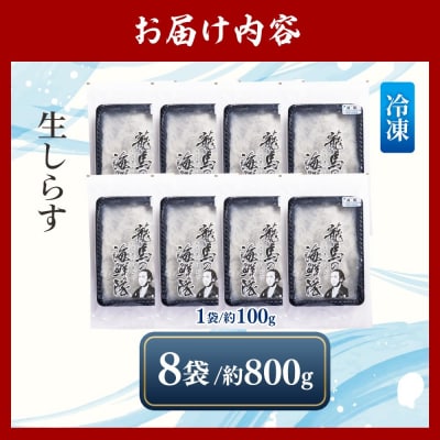 鮮度抜群「生しらす」 100g×8袋 瞬間冷凍 nz-0093
