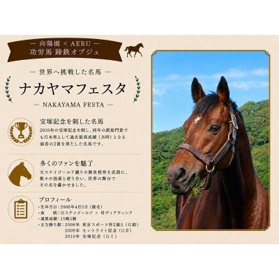 向陽園×AERU 功労馬「ナカヤマフェスタ」蹄鉄オブジェ[35-1641]