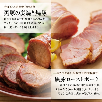 【鹿児島県産】黒豚 炭焼き焼豚とローストポーク詰め合わせ 計8本