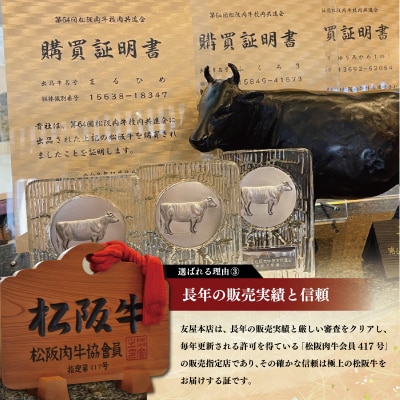 松阪牛 極上 霜降り カルビ 焼肉用 500g 友屋本店 NT24