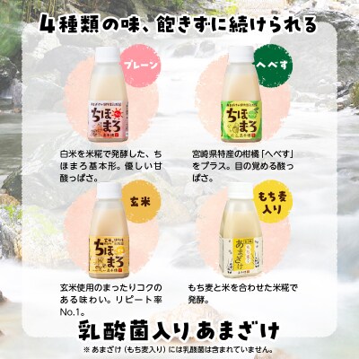 乳酸菌入りあまざけ ちほまろ 150g　30本【プレーン8本 へべす8本 玄米7本 もち麦7本】