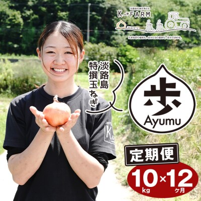 【定期便12ヶ月】淡路島たまねぎ 歩-AYUMU- 10kg　ak04038