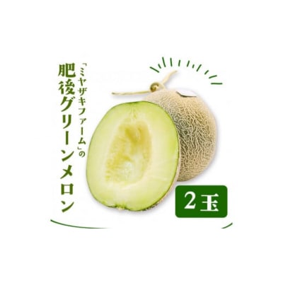 【先行予約】「ミヤザキファーム」 肥後グリーンメロン2玉 糖度14度以上(14度-17度) 氷川町