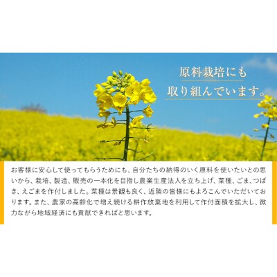 「堀内製油」の金ごま油250g+なたね油455g×2本セット 熊本県氷川町産
