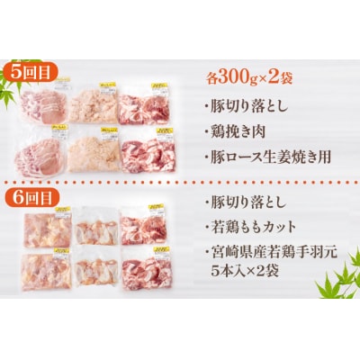 【準備でき次第発送】6回 定期便 豚 鶏肉 小分け お料理 セット [31as0126]