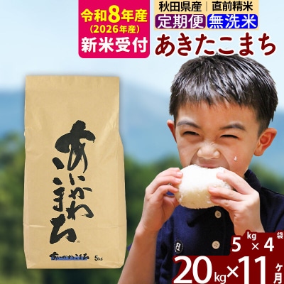 R8産 新米受付《定期便11ヶ月》あきたこまち 20kg 無洗米|foap-30811s