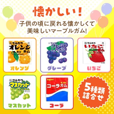 丸川製菓 フーセンガムバラエティー(マルカワ 4粒入マーブルガム5種詰合せ)[134T18]