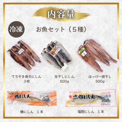 焼くだけ簡単!丸や岡田商店お魚セット 5種 ニシン ホッケ 糠漬け 塩麹 mar08