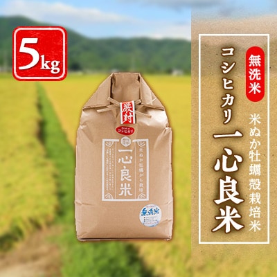 令和6年産】米ぬか牡蠣殻栽培米コシヒカリ『一心良米』無洗米5kg 令和6年産】米ぬか牡蠣殻栽培米コシヒカリ『一心良米』無洗米5kg