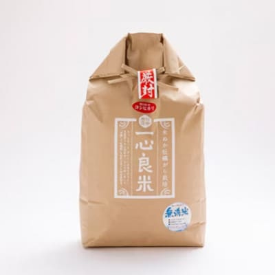 【毎月定期便】米ぬか牡蠣殻栽培米コシヒカリ『一心良米』無洗米5kg全3回