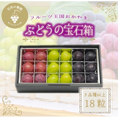 【2026年先行受付】岡山　花笑み農園『ブドウの宝石箱』3種以上(18粒入り)　3M-宝18