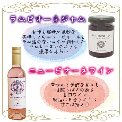 岡山　花笑み農園のピオーネ加工品3種セット『ラムピオーネジャム&ピオーネワイン&飲む酢』JWN