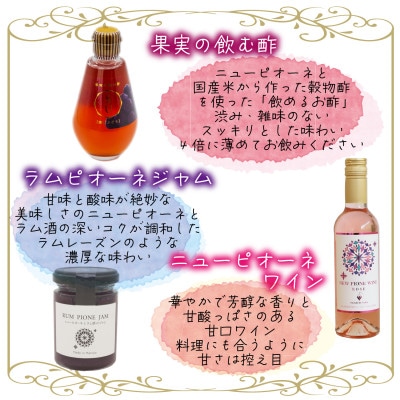 【2026年先行受付】岡山　花笑み農園『シャイン&ラムピオーネジャム&ワイン&飲む酢』S-JWN