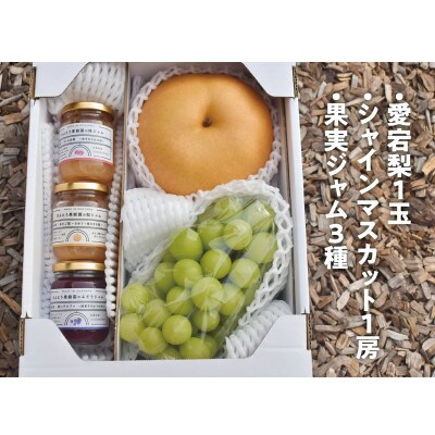 【きよとうファーム】果樹園の詰め合せ シャインマスカット&あたご梨&果実ジャム3種(岡山県産)