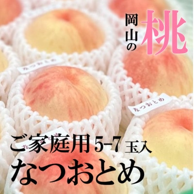 【2026年先行予約】乙女のような可愛い甘い桃 「なつおとめ」家庭用 5-7玉入(岡山県産)