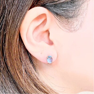 K18イエローゴールド　ブルートパーズ　ピアス　管理番号686769