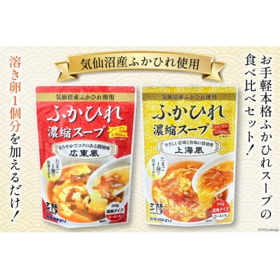 気仙沼産 ふかひれ濃縮スープ 食べ比べ 広東風・上海風 計2袋 [20565322]