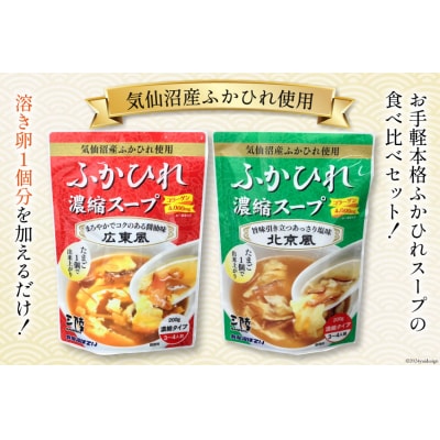 気仙沼産 ふかひれ濃縮スープ 広東風 北京風 各200g×2袋 計4袋 [20565350]