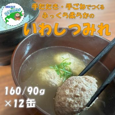 【北海道根室産】真いわしつみれ水煮160g×12缶 B-78030