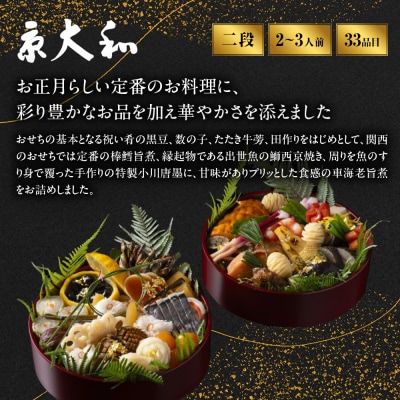 【京大和】ふるさと納税返礼品 おせち丸形二段重 2～3人前|京都 ミシュラン掲載 本格おせち 人気
