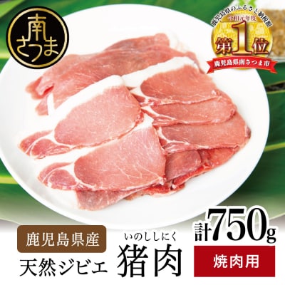 【南さつまジビエ】鹿児島県産 猪肉 焼肉用 計750g(250g×3P)