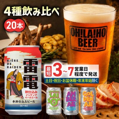【クラフトビール】4種飲み比べ20缶セット