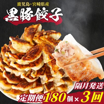 訳あり 黒豚餃子 3回 隔月 180個 12個×15パック 冷凍 小分け たれ付き IB010
