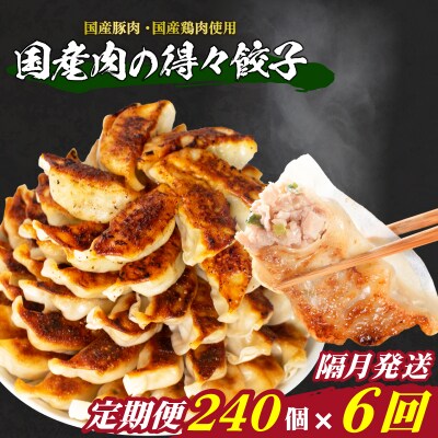訳あり 国産肉の得々餃子 6回 隔月 定期便 240個 冷凍 小分け たれ付き IB028