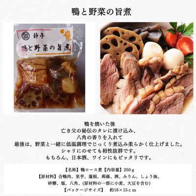 柿の葉すし7ケ入(鯖4、鮭3)と鴨と野菜の旨煮セット