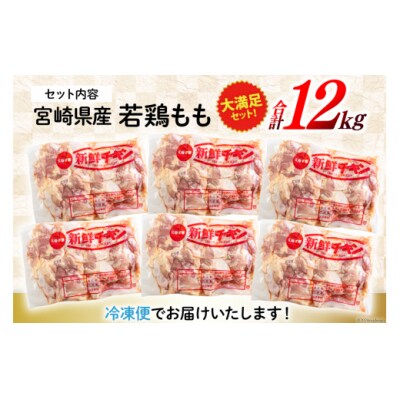 訳あり 鶏肉 もも肉 宮崎県産 若鶏 2kg 6p 計12kg 九州児湯フーズ [31bf0010]
