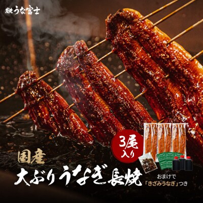 大ぶりうなぎ 長焼 3尾(1尾160g)×3袋 たれ&山椒付き | うなぎ 鰻 長焼き 国産うなぎ