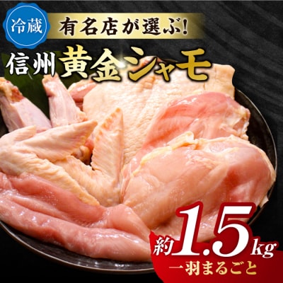 【軍鶏】朝びき!信州黄金シャモ1羽まるごとセット(モモ肉、ムネ肉、手羽先、手羽元、ササミ)