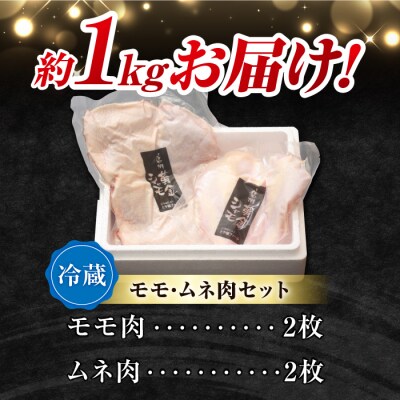 【軍鶏】朝びき!信州黄金シャモ モモ・ムネ肉セット　合計約1kg