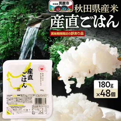 訳あり パックライス 秋田県産米産直ごはん 180g×48個 男鹿市|23_aks-054801