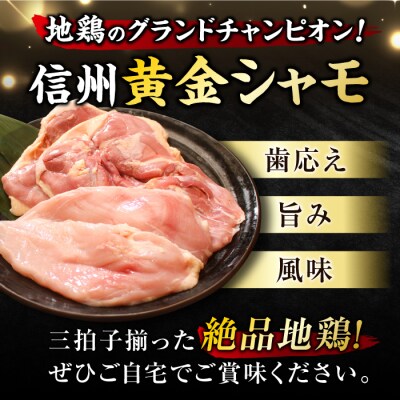 【3回定期便 】信州黄金シャモモモ・ムネ肉セット合計約1kg
